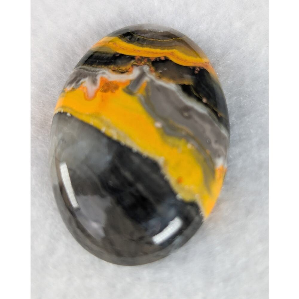 Bumble bee jasper cabochon
Oval 38x25mm wt 9 grams